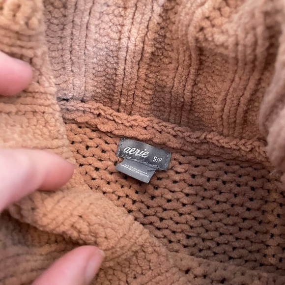Aerie tan brown chenille turtleneck sweater - Picture 2 of 4